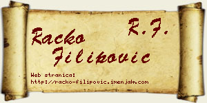 Racko Filipović vizit kartica